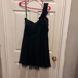 The Limited Black Dress Womens‎ Size 14 One Shoulder Ruffle Party Cocktail